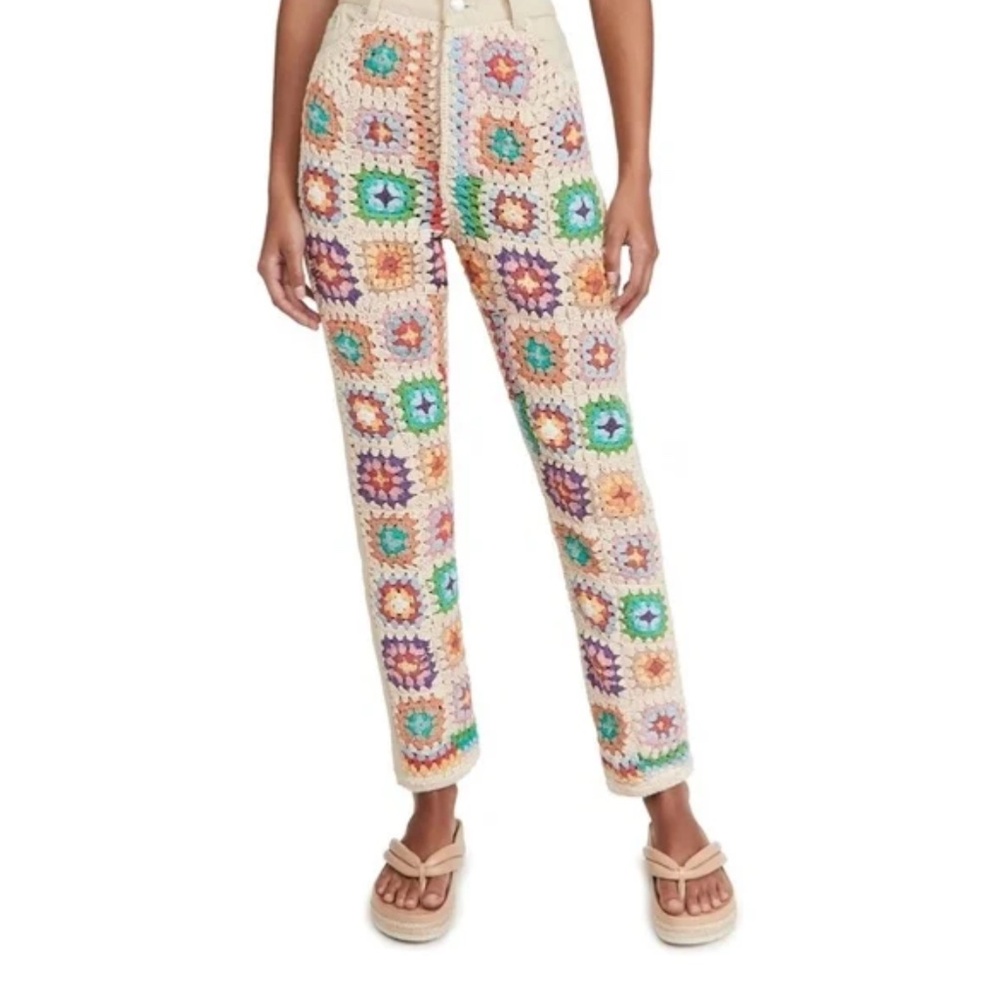 WE THE FREE PEOPLE Crochet Zuri Mom Jeans - Worn ONCE